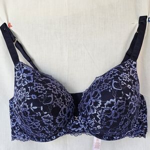 Lace Underwire Bra - Black and Purple